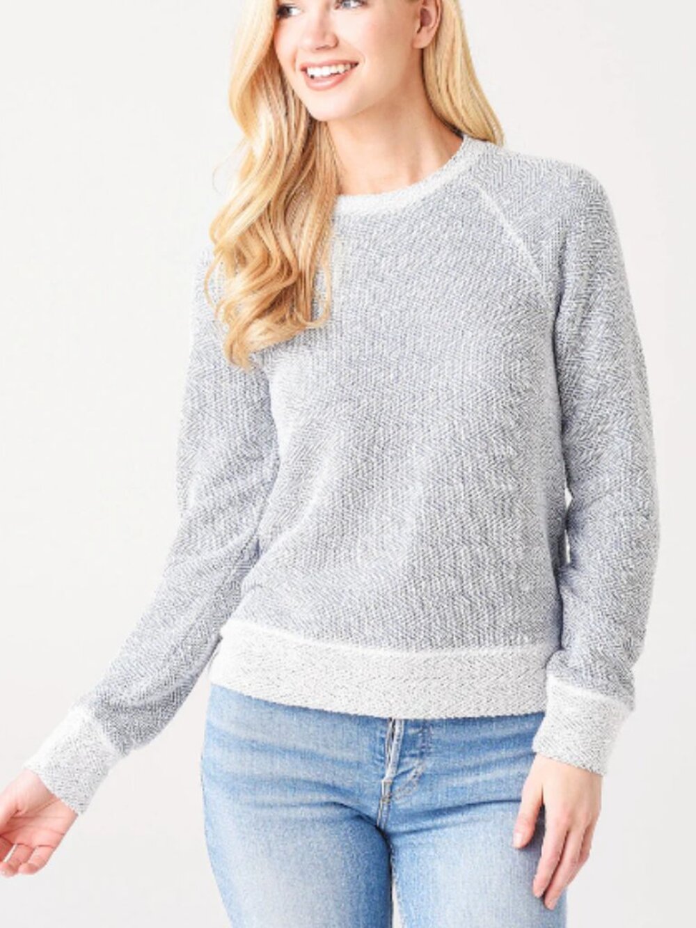 Faherty Whitewater Crewneck Pullover Long Sleeve Cotton Sweatshirt Blue Medium